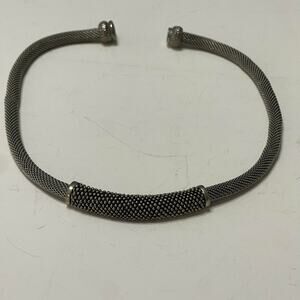 vintage Bruce Cabot Necklace burnished Silver Tone 16" Magnetic Clasp